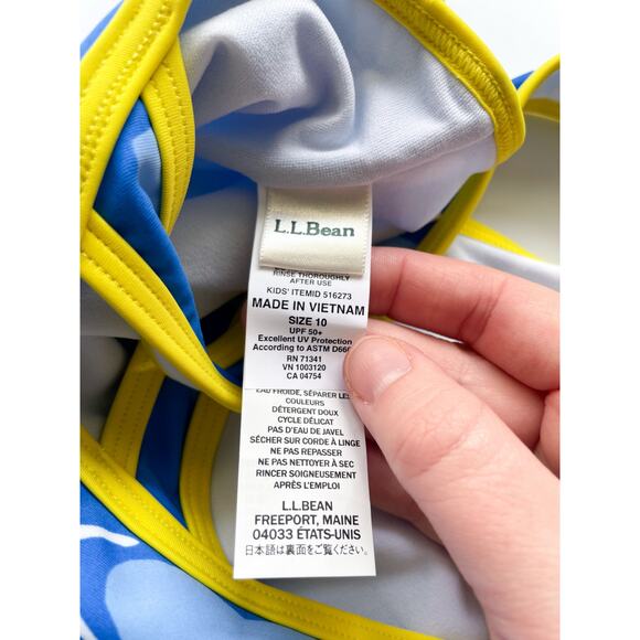 Girls L.L. Bean Blue Cloud Tankini Swim Top Size 10 - Picture 3 of 4